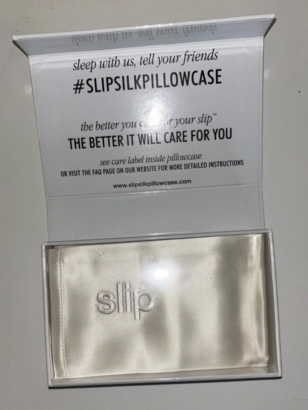 slip silk pillowcase in ivory